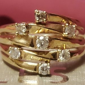 💛10KT Yellow Gold Diamond Orbit Ring